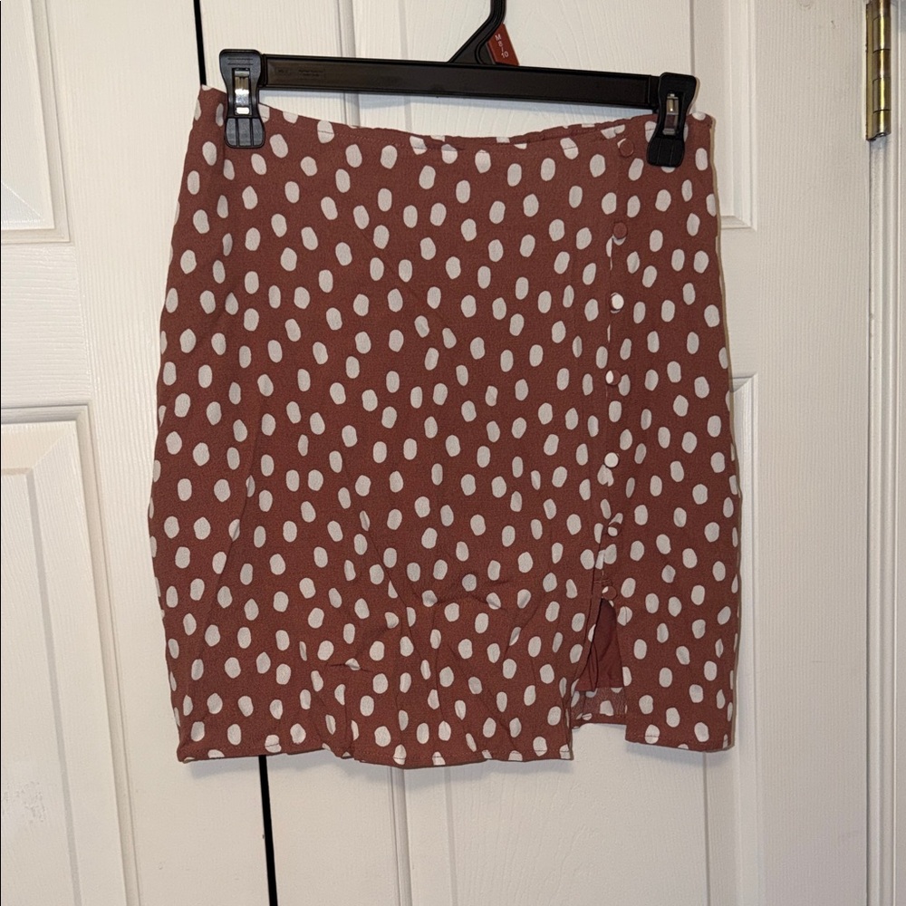 Abercrombie & Fitch Brown Polka Dot Mini Skirt Size Small